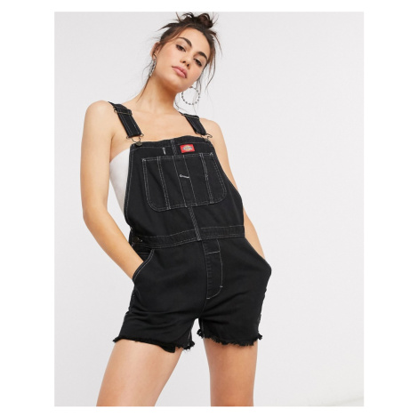 Dickies Roopvile dungaree cropped shorts in black | Modio.cz