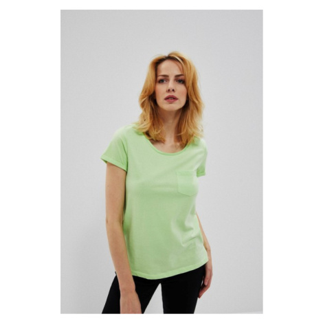 Jednoduché tričko s kapsou - zelené Moodo