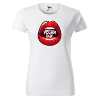 DOBRÝ TRIKO Dámské tričko s potiskem Vegan babe Barva: Bílá