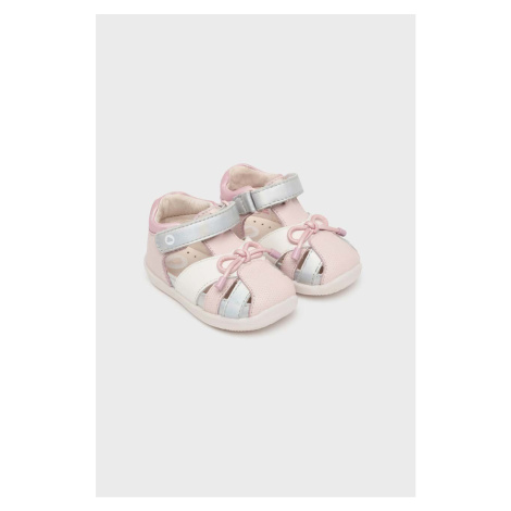 Dětské kožené sandály Mayoral růžová barva