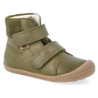 Barefoot dětské zimní boty Koel - Emil nappa Tex Khaki zelené