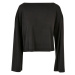 Ladies Short Modal Bateau Necklinie Longsleeve - black