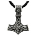 Camerazar Pánský náhrdelník s Thorovým kladivem, stříbrný, vysoce kvalitní kov, délka 59 cm