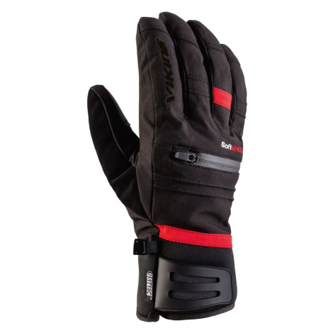 Pánské lyžařské rukavice Viking KURUK černá/červená