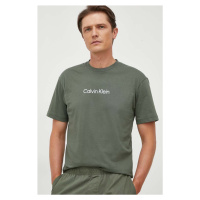 Bavlněné tričko Calvin Klein zelená barva