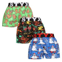 Styx 3PACK dětské trenky art sportovní guma vícebarevné 6-8 let