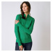Blancheporte Žebrovaný pulovr se stojáčkem na zip zelená