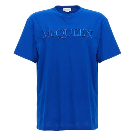 ALEXANDER MCQUEEN Embroidered Blue tričko