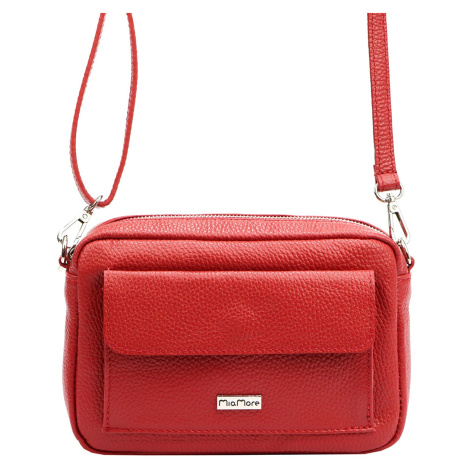 Kožená crossbody kabelka MiaMore 01-041 červená