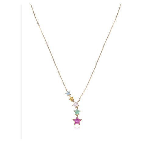 Viceroy Pozlacený náhrdelník s barevnými hvězdami 3070C100-39
