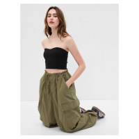 Černý dámský crop top bez ramínek GAP