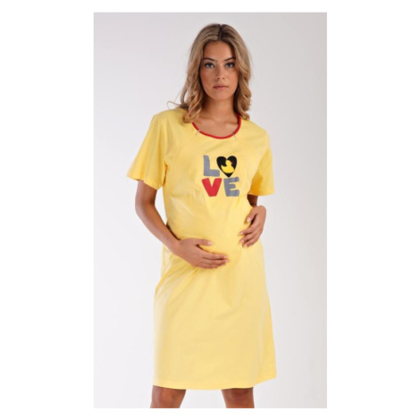 Dámská noční košile mateřská Vienetta Secret Kačenka | žlutá