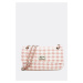 Růžovo-bílá tweedová kabelka na rameno Alanis