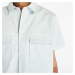 Nike Life Woven Military Short-Sleeve Button-Down Shirt Light Silver/ White