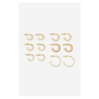 H & M - Kruhové náušnice 6 párů - zlatá