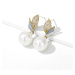 Éternelle Luxusní náušnice s 11 mm bílou perlou Dafné E1346-32654 Bílá
