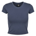 Ladies Stretch Jersey Cropped Tee - vintageblue