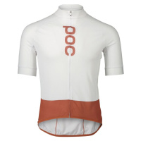 POC Cyklistický dres s krátkým rukávem - ESSENTIAL ROAD - bílá/hnědá