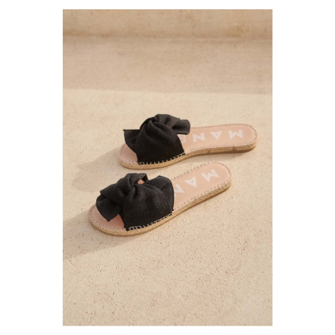 Pantofle Manebi La Havana Sandals With Knot dámské, černá barva, O 7.9 JK