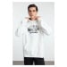 Trendyol White Regular Cut Hooded Star Wars Original Licensed Sweatshirt