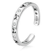 Stříbrný prsten s jemným vzorem LOAMOER