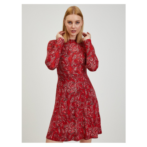 Červené dámské vzorované šaty ORSAY