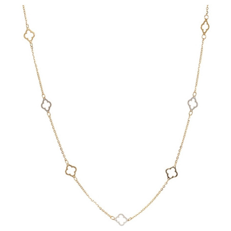 Dámský náhrdelník ze žlutého zlata se čtyřlístky ZLNAH139F + DÁREK ZDARMA Ego Fashion
