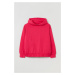 Dětská bavlněná mikina OVS růžová barva, s kapucí, hladká