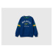 Benetton, Sweatshirt With Embroidery In Cotton And Viscose Blend