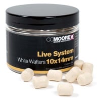 Cc moore vyvážené boilie dumbell wafters live system white 10x14 mm 65 ks