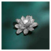 Éternelle Brož s perlou a zirkony Lotus White - lotosový květ B8031-X1407 Stříbrná