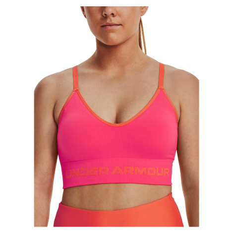 Under Armour Podprsenka UA Seamless Low Long Rib-PNK - Dámské