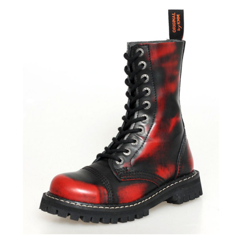 boty kožené unisex - - KMM - Red/Black-100