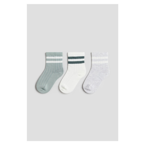 H & M - Ponožky: balení po 3 - zelená H&M