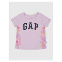 GAP Dětské tričko s logem a květy - Holky