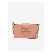 Světle růžová dámská crossbody kabelka Guess Card Case On Chain