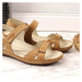Kožené sandály Comfort hnědé W Helios 205 dámské