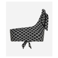 Plavky karl lagerfeld monogram one shoulder tie top kl monogram black/white