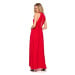 M721 Maxi šaty s výstřihem - červené