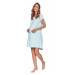 Světle modrá bavlněná těhotenská noční košile TCB9445