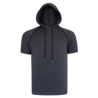 T8570 DEWBERRY HOODED MEN'S T-SHIRT-FLAT ANTHRACITE