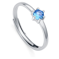 Viceroy Půvabný stříbrný prsten s modrým zirkonem Clasica 9115A01