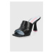 Pantofle Chiara Ferragni dámské, černá barva, na podpatku