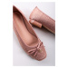 Růžové saténové baleríny Alice