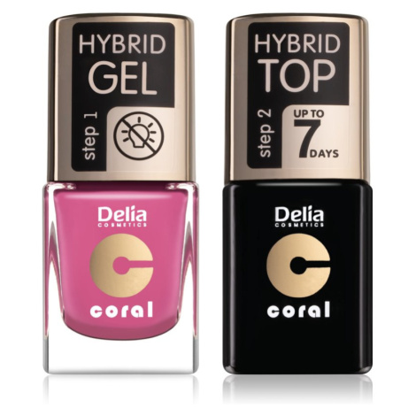 Delia Cosmetics Coral Nail Enamel Hybrid Gel sada odstín 05 pro ženy