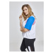 Dámské tričko do pásu // Ladies 3-Tone Short Oversize Tee wht/brightblue/coolpink