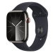 Apple Watch Series 9 45mm Cellular Grafitově šedý nerez s temně inkoustovým řemínkem - M/L