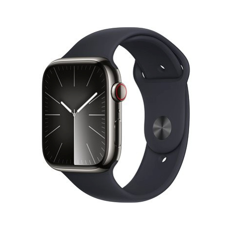 Apple Watch Series 9 45mm Cellular Grafitově šedý nerez s temně inkoustovým řemínkem - M/L