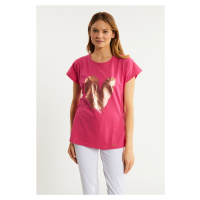 MONNARI Woman's T-Shirts Women's Cotton T-Shirt With An Interesting Pattern