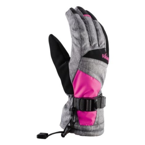 Dámské lyžařské rukavice Viking RONDA šedá/růžová